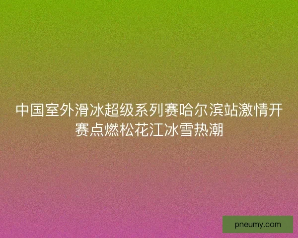 中国室外滑冰超级系列赛哈尔滨站激情开赛点燃松花江冰雪热潮